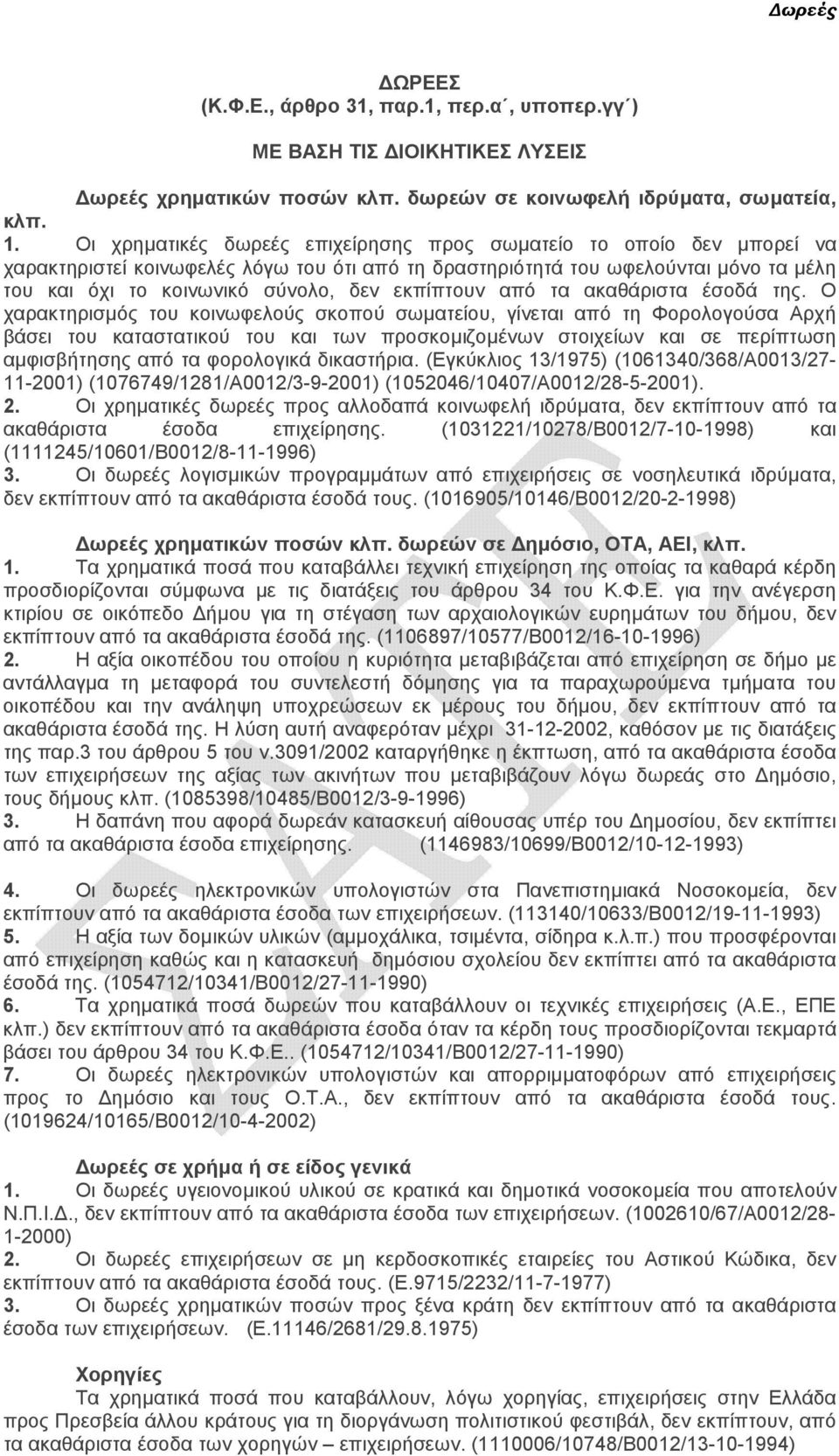 εκπίπτουν από τα ακαθάριστα έσοδά της.