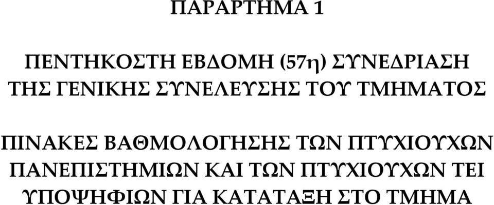 ΒΑΘΜΟΛΟΓΗΣΗΣ ΤΩΝ ΠΤΥΧΙΟΥΧΩΝ ΠΑΝΕΠΙΣΤΗΜΙΩΝ ΚΑΙ