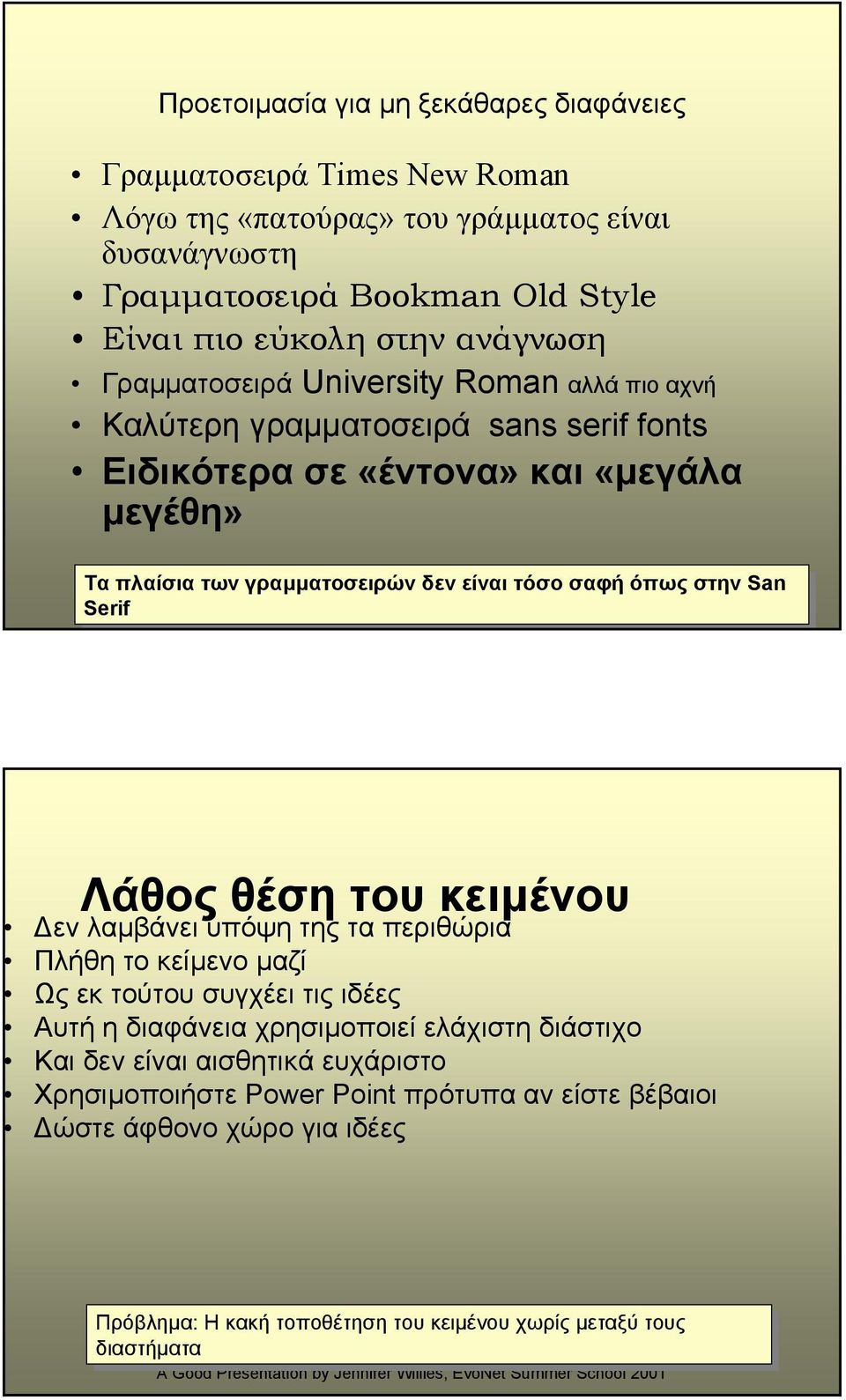 σαφήόπως όπωςστην στηνsan Serif Serif Λάθος θέση του κειµένου εν λαµβάνει υπόψη της τα περιθώρια Πλήθη το κείµενο µαζί Ως εκ τούτου συγχέει τις ιδέες Αυτή η διαφάνεια χρησιµοποιεί ελάχιστη