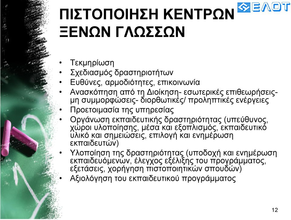 χώροι υλοποίησης, µέσα και εξοπλισµός, εκπαιδευτικό υλικό και σηµειώσεις, επιλογή και ενηµέρωση εκπαιδευτών) Υλοποίηση της δραστηριότητας
