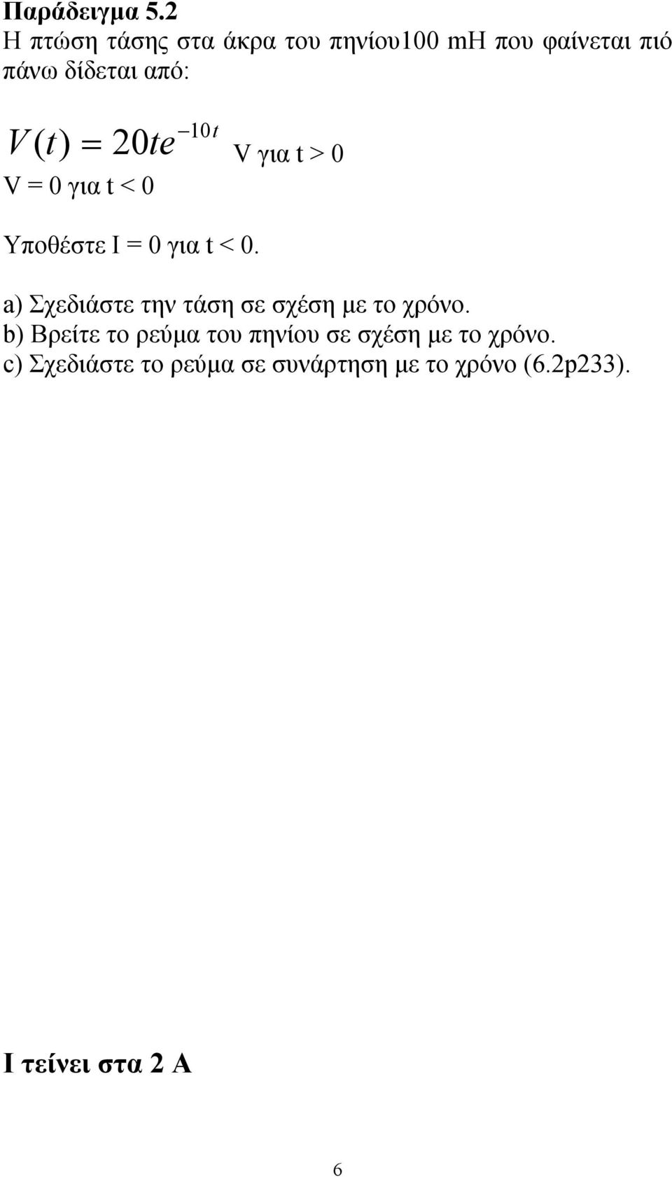 0 = 0e για > 0 = 0 για < 0 Υποθέστε = 0 για < 0.