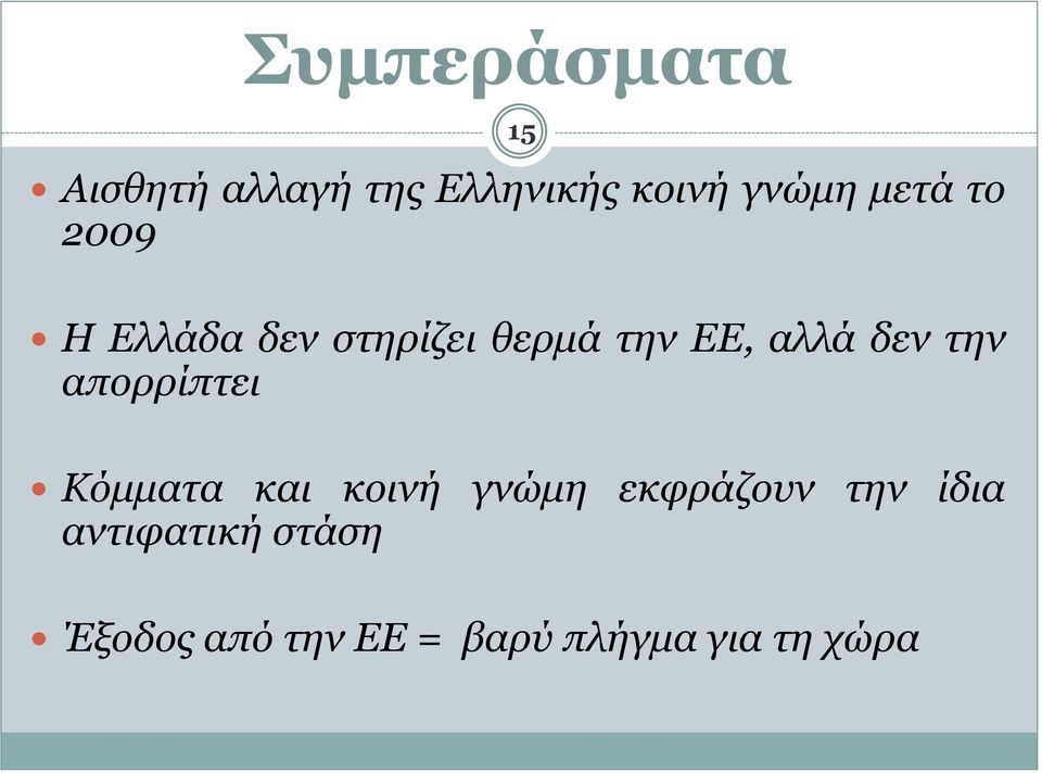 την απορρίπτει Κόμματα και κοινή γνώμη εκφράζουν την ίδια