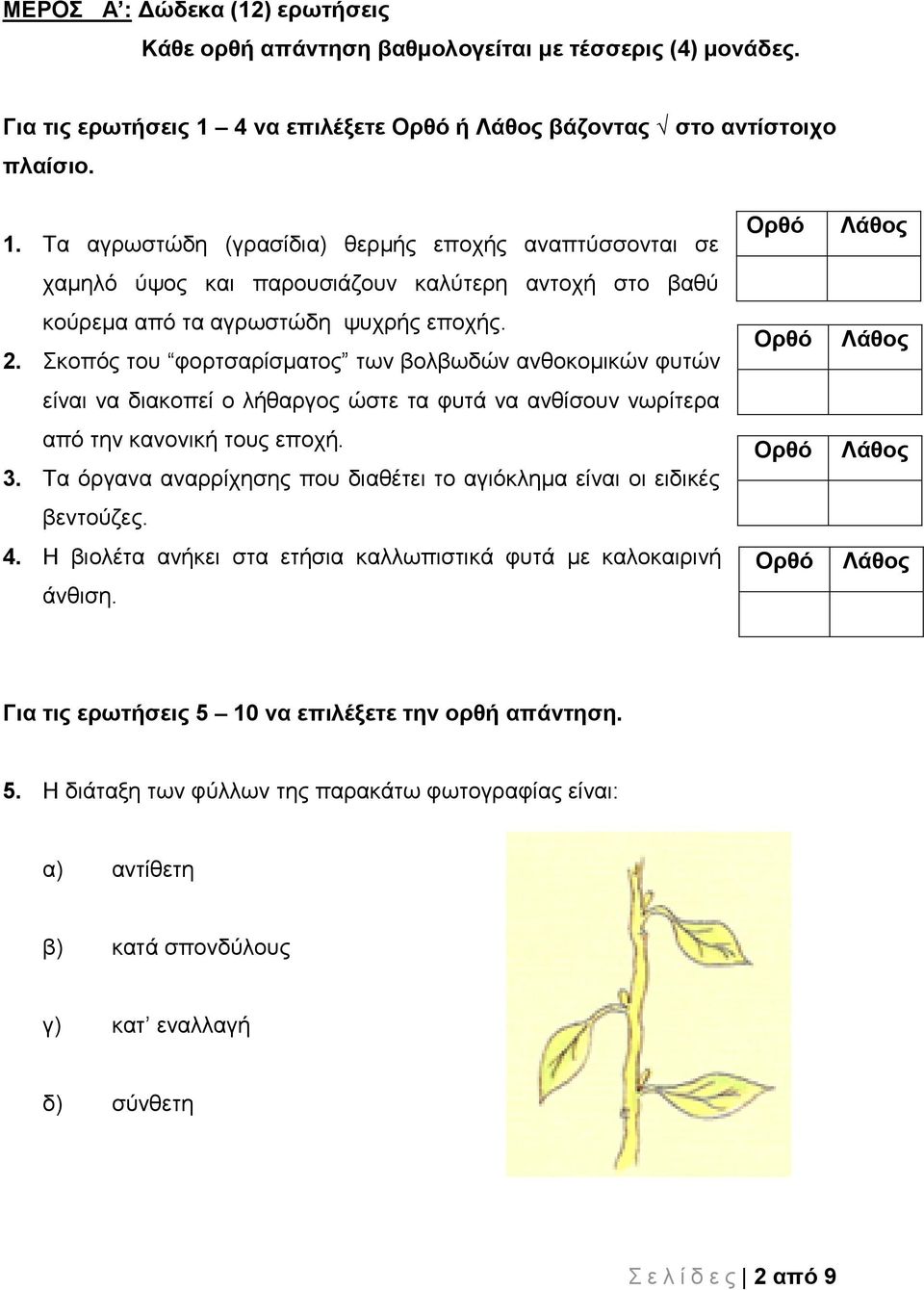 Τα αγρωστώδη (γρασίδια) θερμής εποχής αναπτύσσονται σε χαμηλό ύψος και παρουσιάζουν καλύτερη αντοχή στο βαθύ κούρεμα από τα αγρωστώδη ψυχρής εποχής. 2.