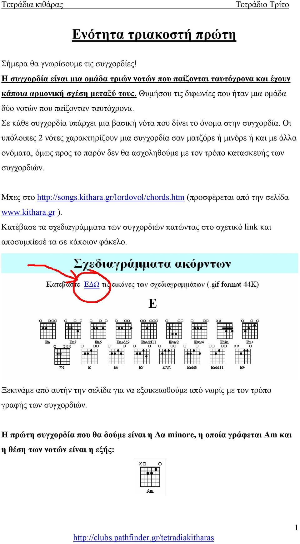 Οι υπόλοιπες 2 νότες χαρακτηρίζουν μια συγχορδία σαν ματζόρε ή μινόρε ή και με άλλα ονόματα, όμως προς το παρόν δεν θα ασχοληθούμε με τον τρόπο κατασκευής των συγχορδιών. Μπες στο http://songs.