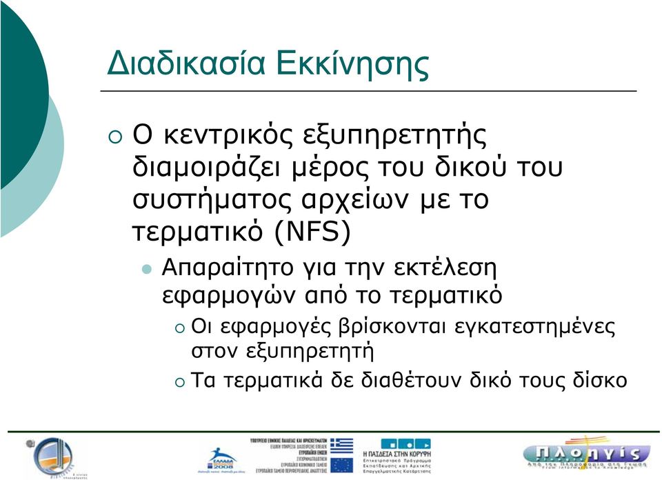 την εκτέλεση εφαρμογών από το τερματικό Οι εφαρμογές βρίσκονται