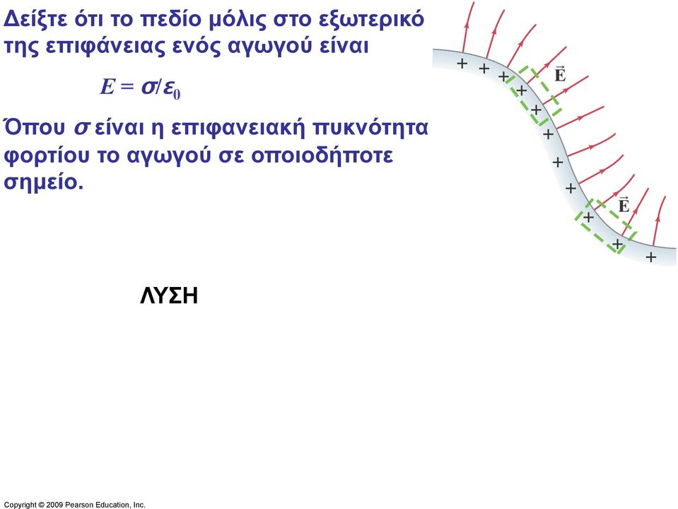 0 Όπου σ είναι η επιφανειακή πυκνότητα