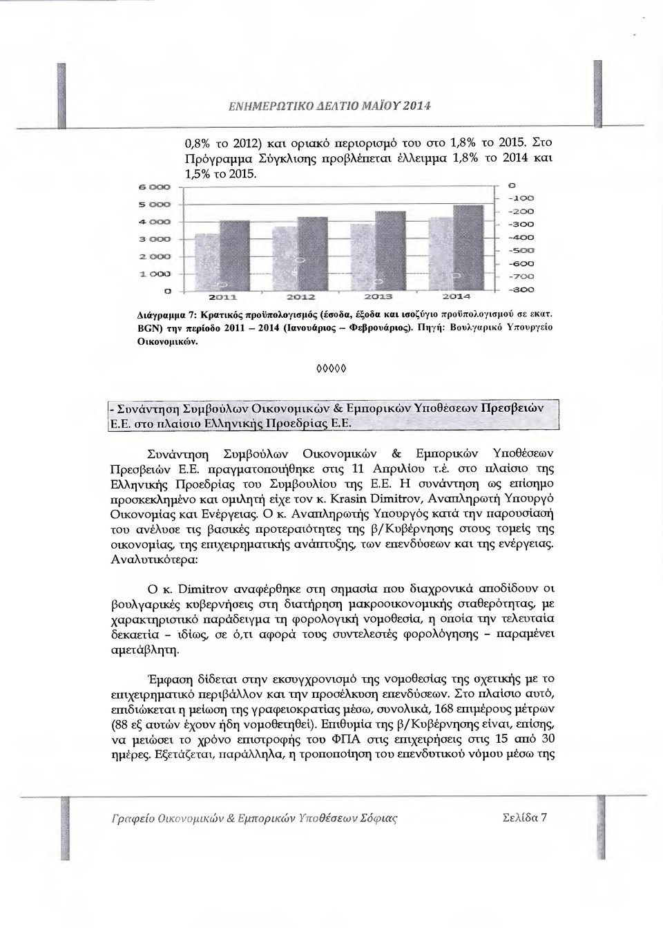 - Συνάντηση Συµβούλων Οικονοµικών & Εµπορικών Υποθέσεων Πρεσβειών Ε.Ε. στο πλαίσιο Ελληνικής Προεδρίας Ε.Ε. Συνάντηση Συµβούλων Οικονοµικών & Εµπορικών Υποθέσεων Πρεσβειών Ε.Ε. πραγµατοποιήθηκε στις 11 Απριλίου τ.