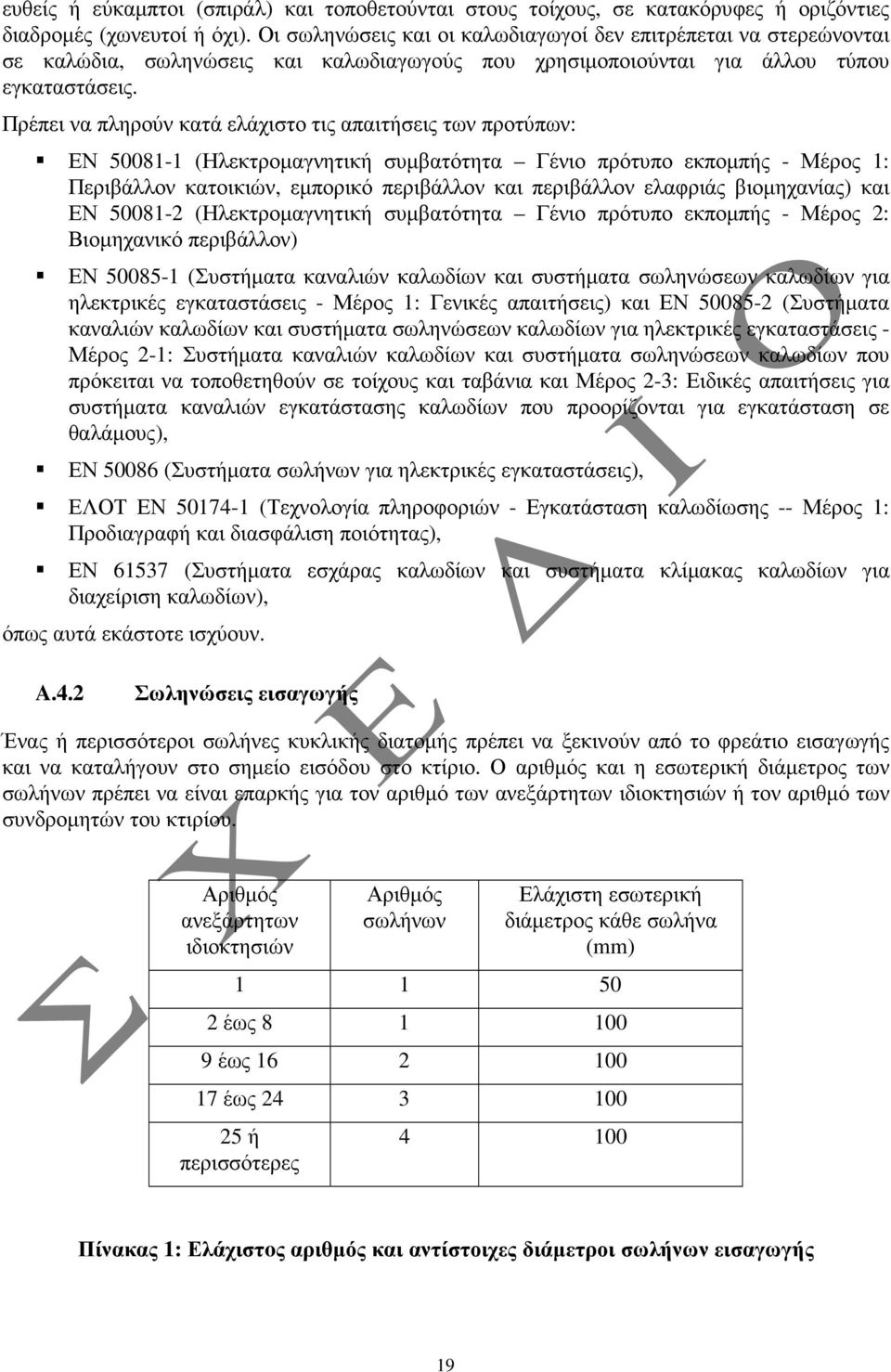 Πρέπει να πληρούν κατά ελάχιστο τις απαιτήσεις των προτύπων: ΕΝ 50081-1 (Ηλεκτροµαγνητική συµβατότητα Γένιο πρότυπο εκποµπής - Μέρος 1: Περιβάλλον κατοικιών, εµπορικό περιβάλλον και περιβάλλον