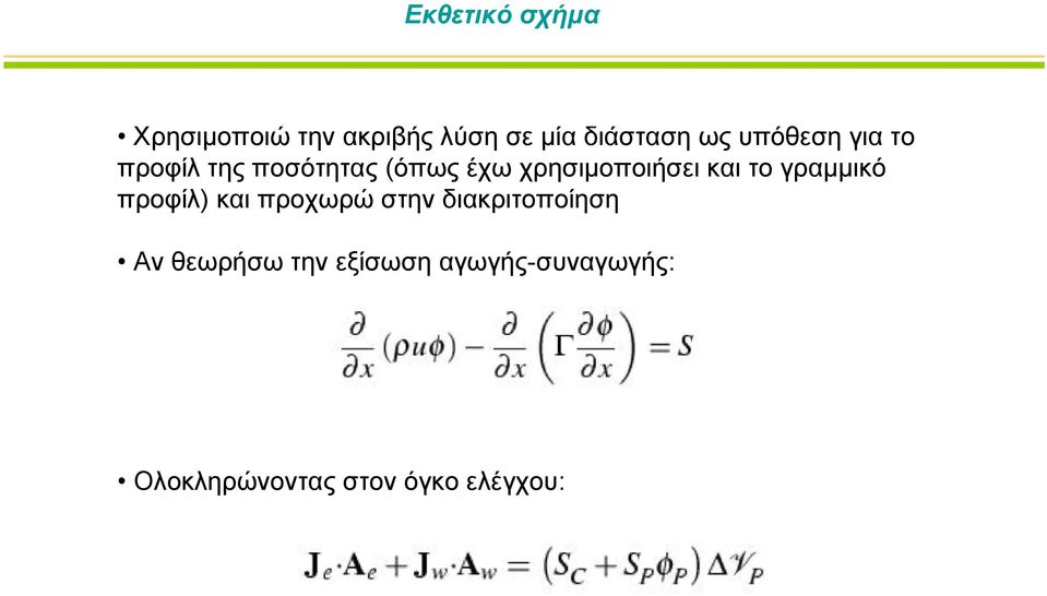 και το γραμμικό προφίλ) και προχωρώ στην διακριτοποίηση Αν