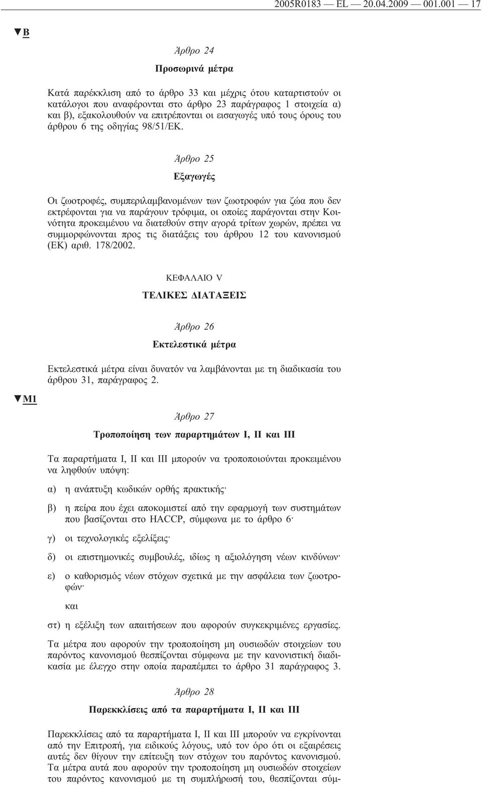 εισαγωγές υπό τους όρους του άρθρου 6 της οδηγίας 98/51/ΕΚ.