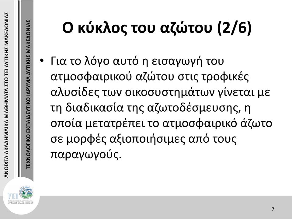 γίνεται με τη διαδικασία της αζωτοδέσμευσης, η οποία μετατρέπει