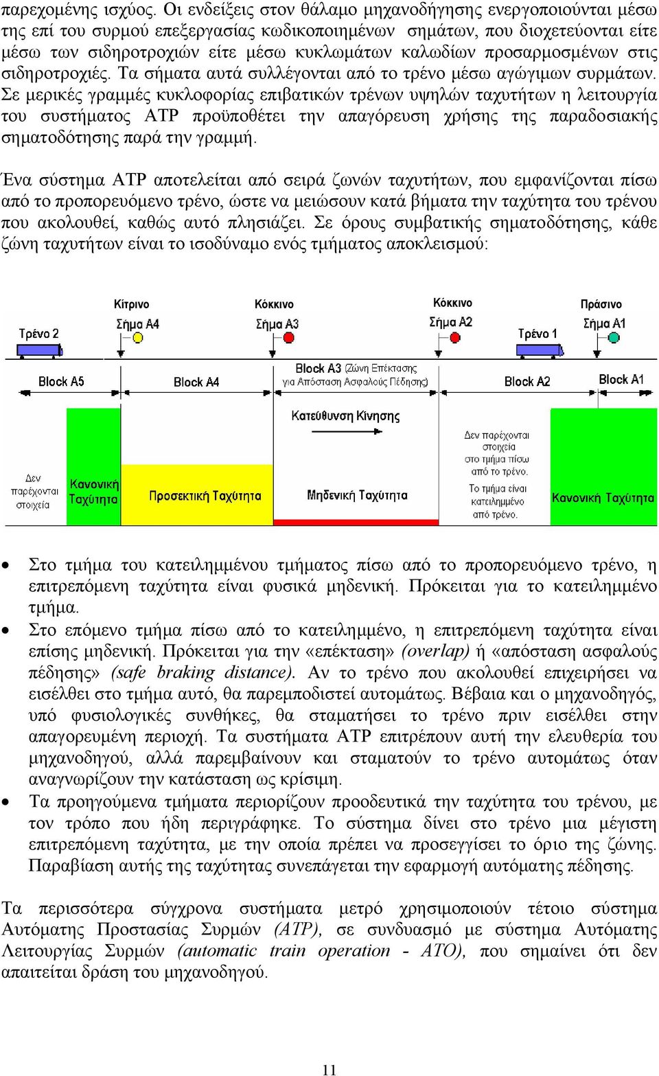 προσαρµοσµένων στις σιδηροτροχιές. Τα σήµατα αυτά συλλέγονται από το τρένο µέσω αγώγιµων συρµάτων.