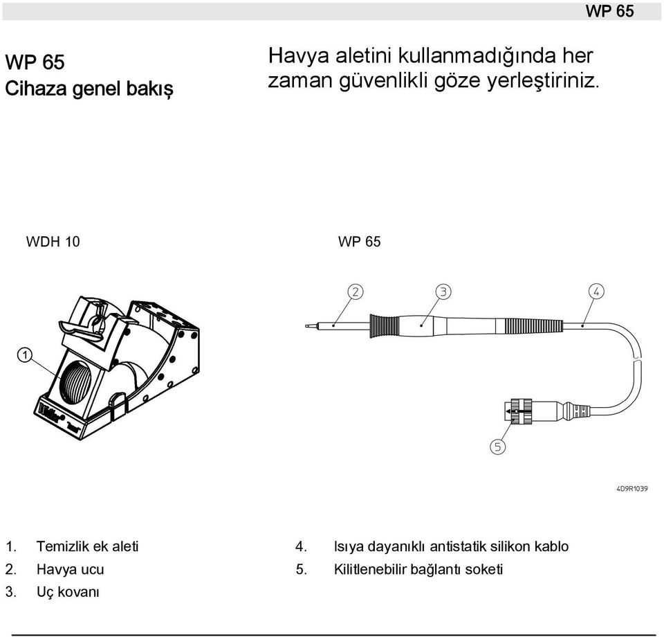WDH 10 WP 65 1. Temizlik ek aleti 4.