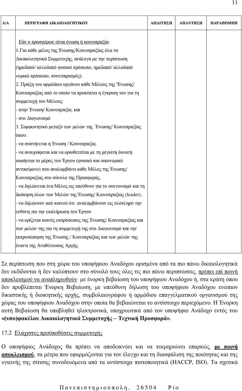 Πράξη του αρμόδιου οργάνου κάθε Μέλους της 'Ένωσης/ Κοινοπραξίας από το οποίο να προκύπτει η έγκριση του για τη συμμετοχή του Μέλους: - στην Ένωση/ Κοινοπραξία, και - στο Διαγωνισμό 3.