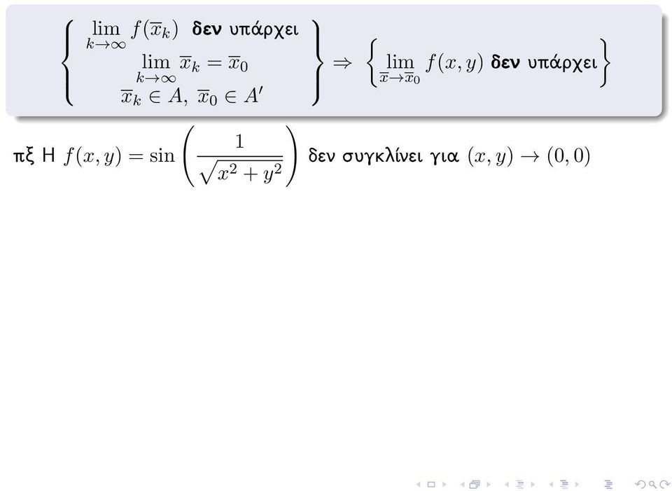 υπάρχει x x 0 ( ) 1 πξ Η f(x, y) =
