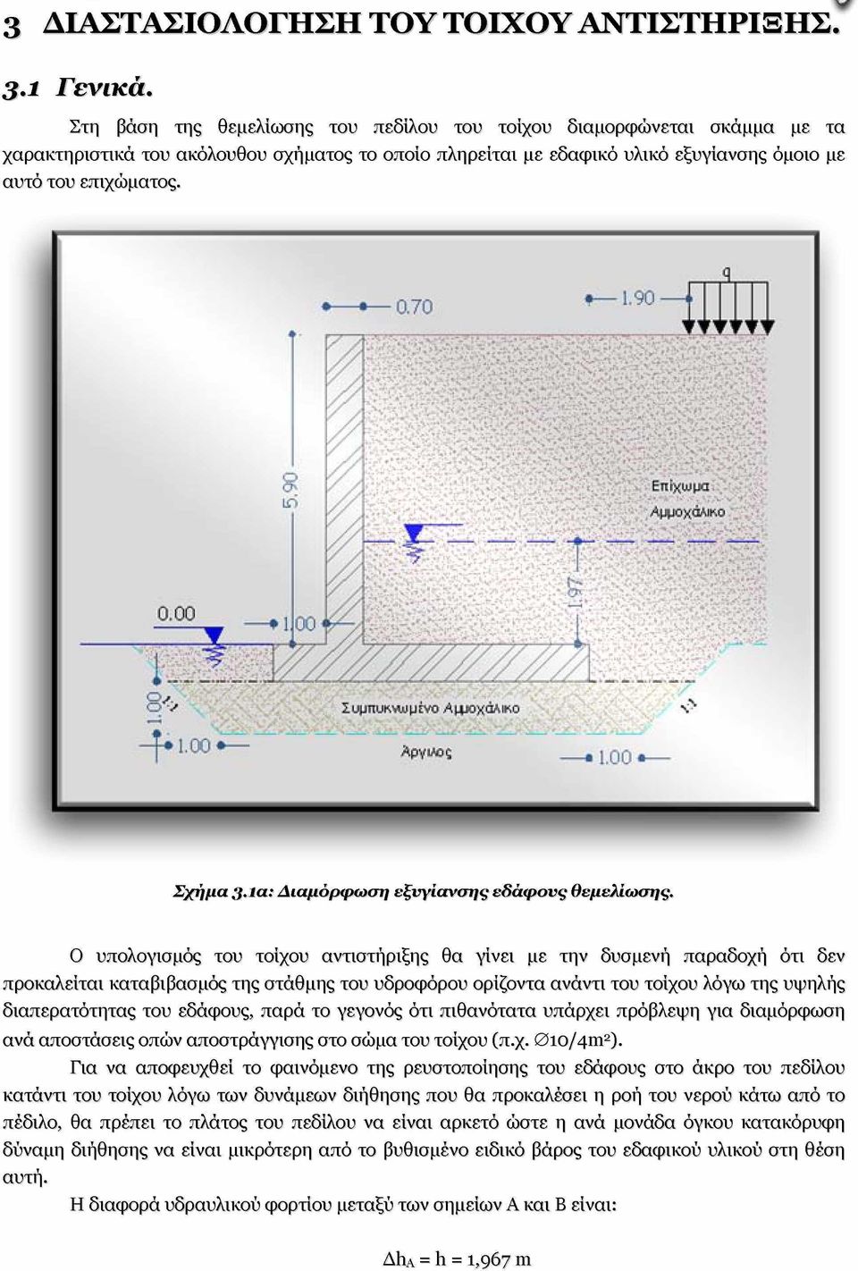 Σ χή μ α 3 ία : Δ ια μ ό ρ φ ω σ η ε ξ υ γ ία ν σ η ς ε δ ά φ ο ν ς θεμ ελίω ση ς.