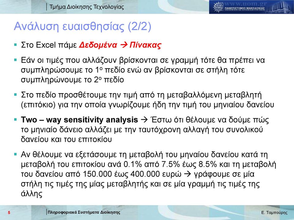 Έζησ όηη ζέινπκε λα δνύκε πώο ην κεληαίν δάλεην αιιάδεη κε ηελ ηαπηόρξνλε αιιαγή ηνπ ζπλνιηθνύ δαλείνπ θαη ηνπ επηηνθίνπ Αλ ζέινπκε λα εμεηάζνπκε ηε κεηαβνιή ηνπ κελαίνπ δαλείνπ θαηά ηε