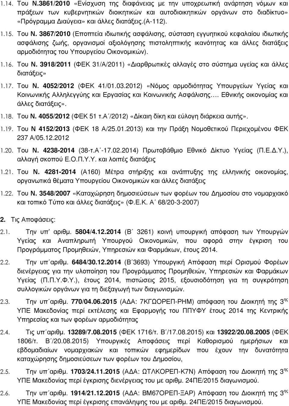 (α-112). 1.15. Του Ν.
