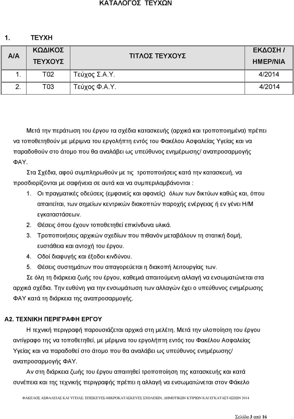 Η Α/Α ΚΩΔΙΚΟΣ ΕΚΔΟΣΗ / ΤΙΤΛΟΣ ΤΕΥΧ