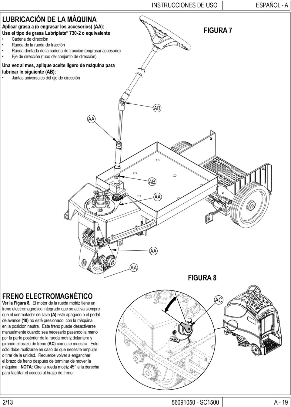(AB): Juntas universales del eje de dirección FIGURA 7 AB AA AB AA AA AA FIGURA 8 FRENO ELECTROMAGNÉTICO Ver la Figura 8.