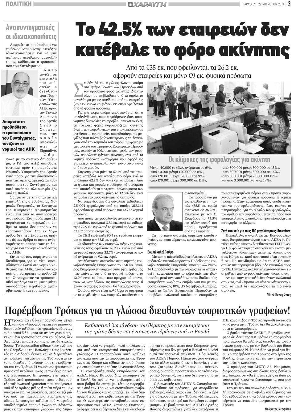 Α υ τ ό τονίζει σε επιστολή που απέστειλε η διευθύντρια Νομι- Απαραίτητη προϋπόθεση η τροποποίηση του Συντάγματος, τονίζουν οι νομικοί της ΑΗΚ κών Υπηρεσιών της ΑΗΚ προς τον Γενικό Διευθυντή της