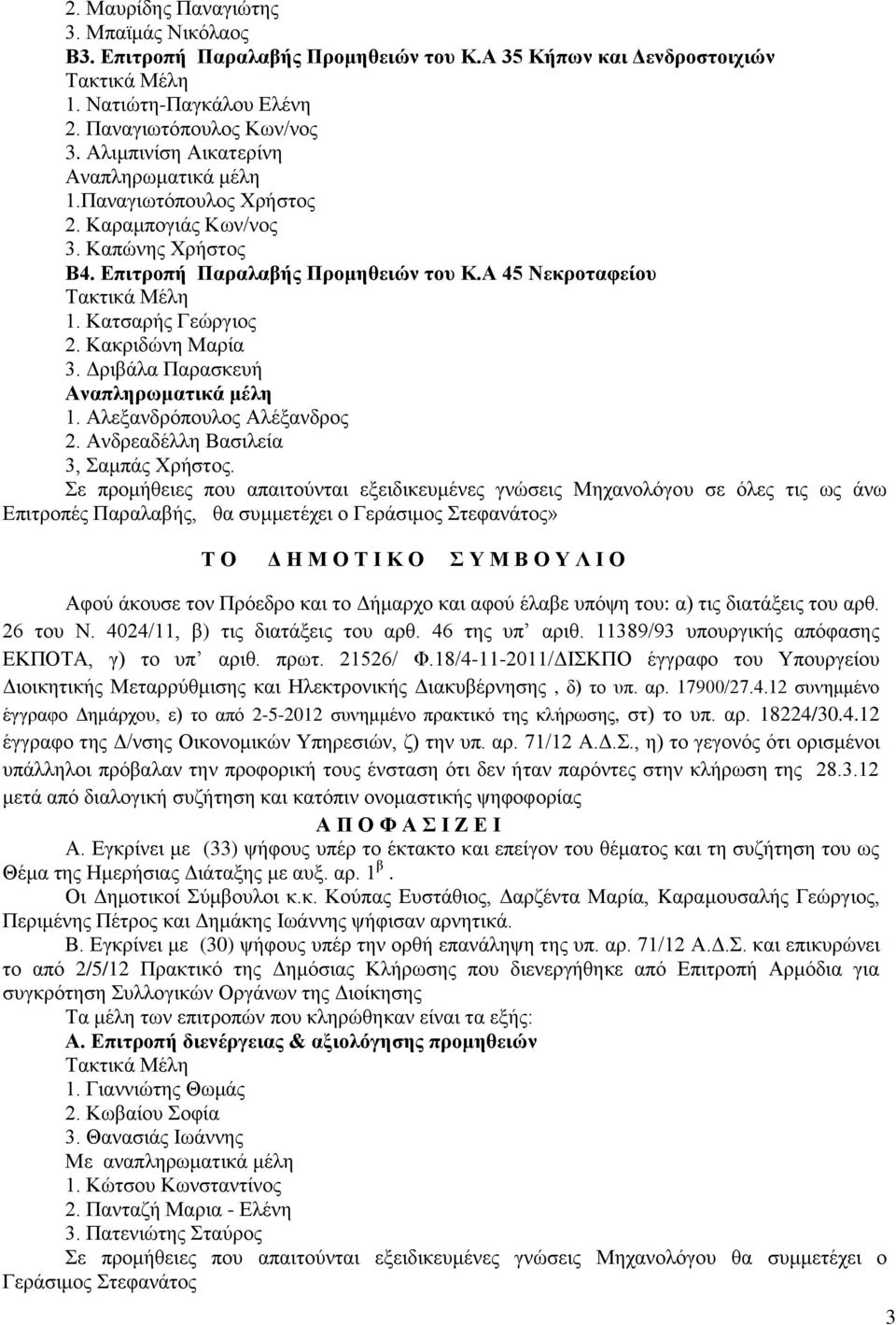 Αλεξανδρόπουλος Αλέξανδρος 2. Ανδρεαδέλλη Βασιλεία 3, Σαμπάς Χρήστος.