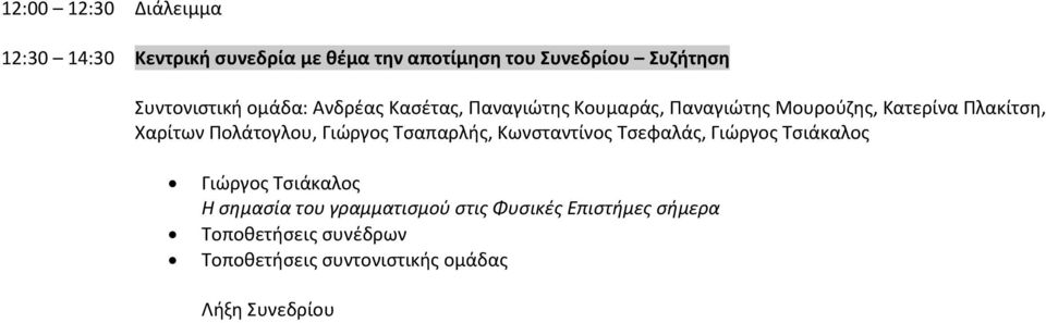 Χαρίτων Πολάτογλου, Γιώργος Τσαπαρλής, Κωνσταντίνος Τσεφαλάς, Γιώργος Τσιάκαλος Γιώργος Τσιάκαλος Η