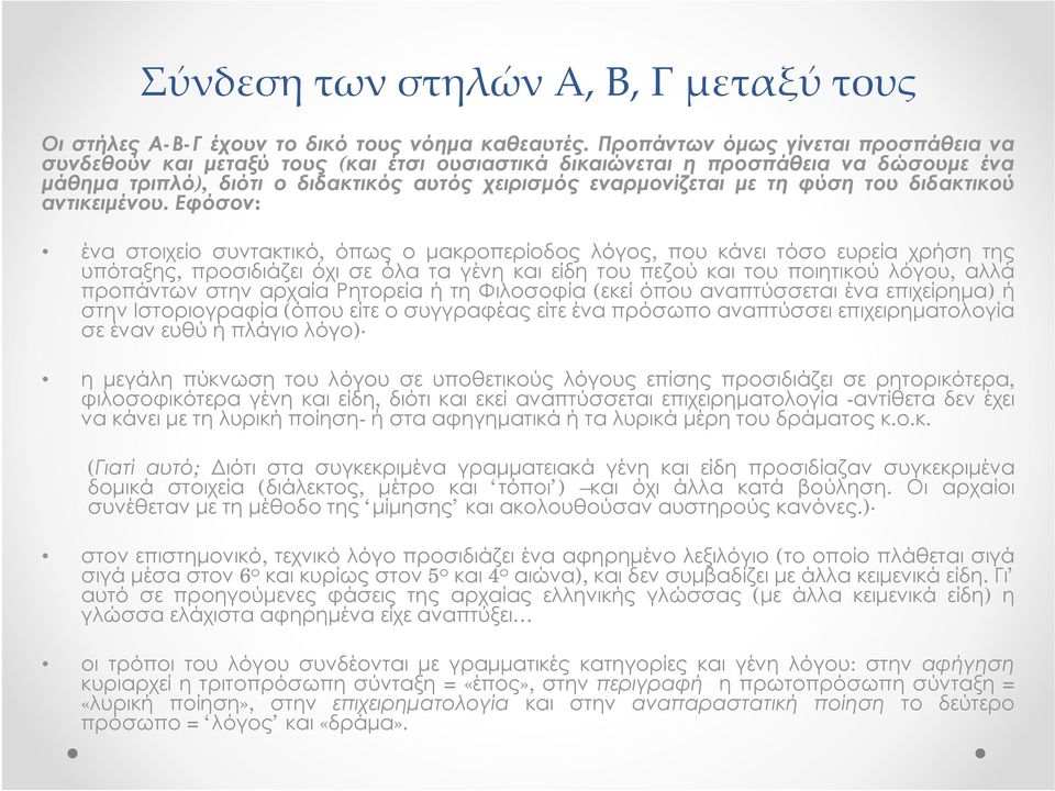 του διδακτικού αντικειμένου.