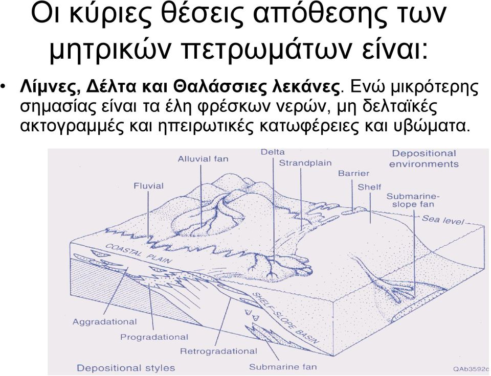 Ενώ μικρότερης σημασίας είναι τα έλη φρέσκων νερών,