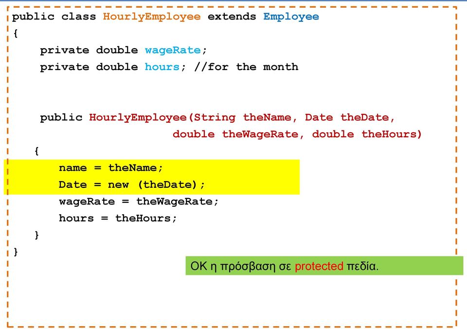 thedate, double thewagerate, double thehours) name = thename; Date = new