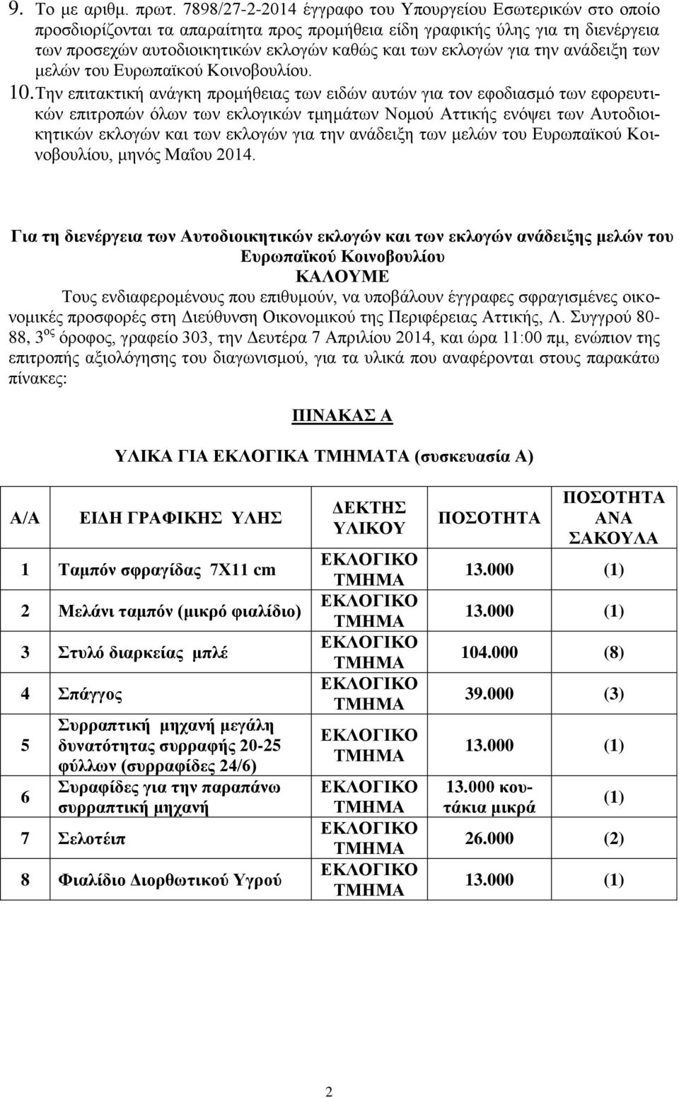 για την ανάδειξη των μελών του Ευρωπαϊκού Κοινοβουλίου. 0.
