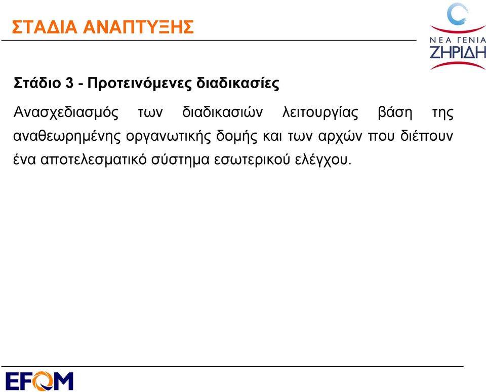 λειτουργίας βάση της αναθεωρημένης οργανωτικής δομής