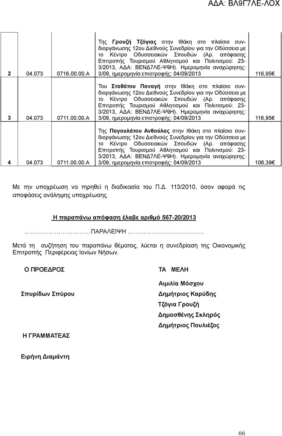 Ανθούλας στην Ιθάκη στο πλαίσιο συνδιοργάνωσης 3/09, ημερομηνία επιστροφής: 04/09/2013 106,39 Με την υποχρέωση να τηρηθεί η διαδικασία του Π.Δ.