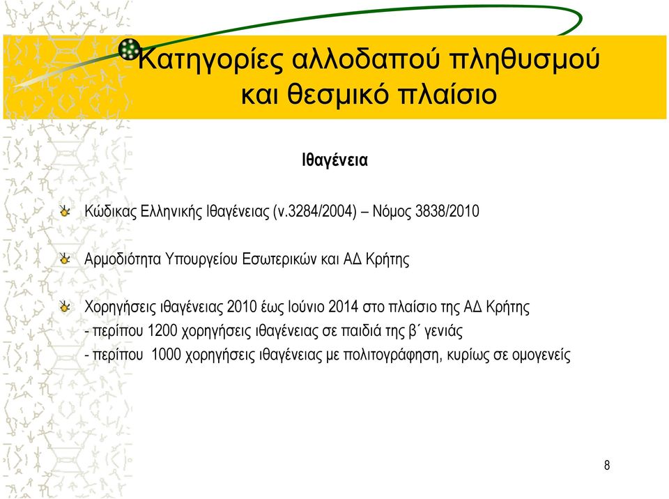 Χορηγήσεις ιθαγένειας 2010 έως Ιούνιο 2014 στο πλαίσιο της Α Κρήτης - περίπου