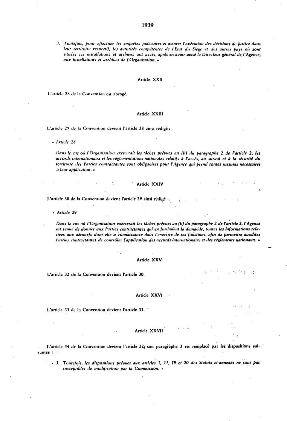 » Article XXII L'unidc 28 de la