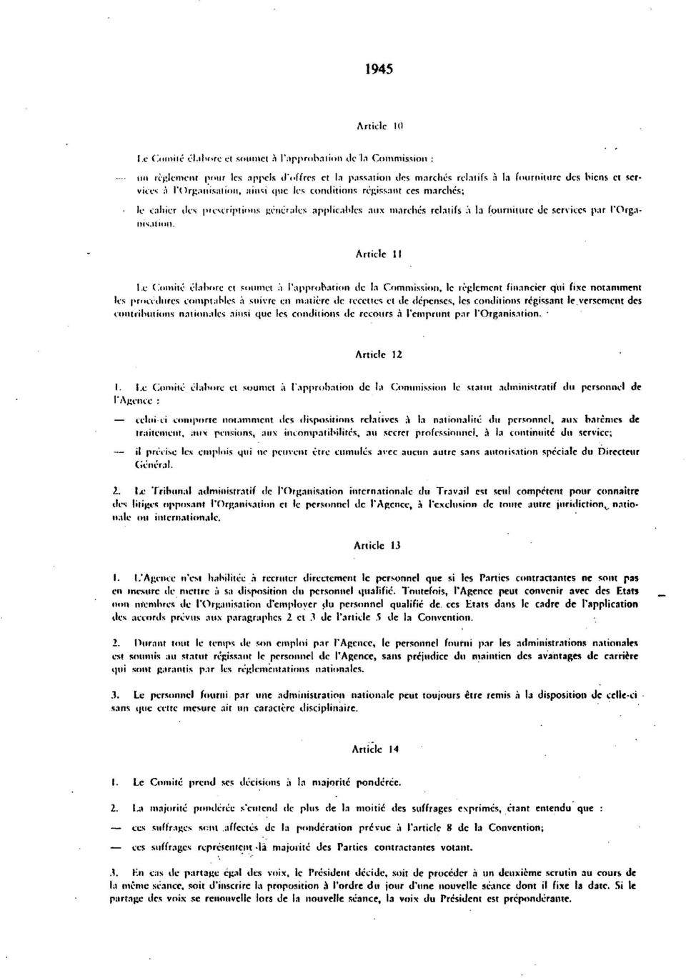 services par ('Organisation. Article II t.