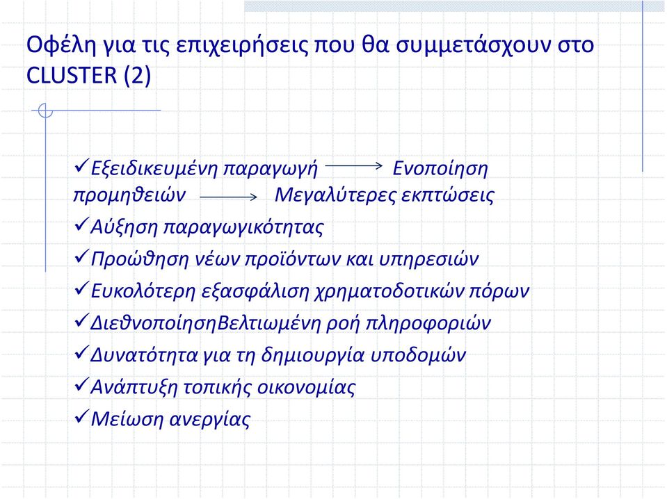 προϊόντων και υπηρεσιών Ευκολότερη εξασφάλιση χρηματοδοτικών πόρων