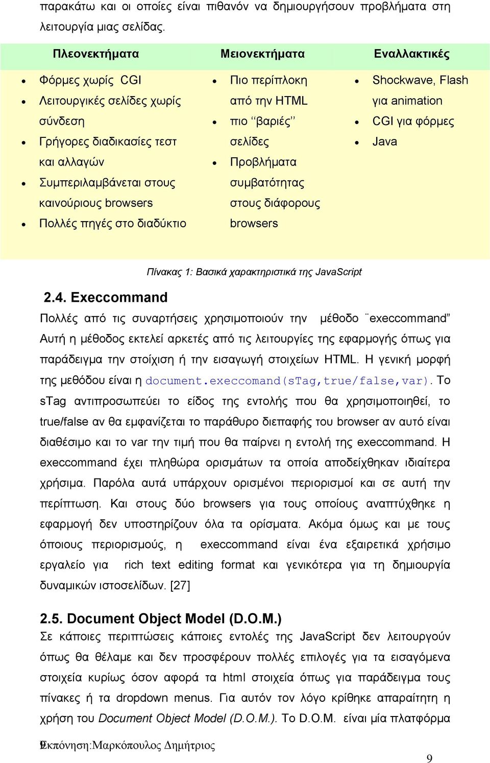 τεστ σελίδες Java και αλλαγών Προβλήματα Συμπεριλαμβάνεται στους συμβατότητας καινούριους browsers στους διάφορους Πολλές πηγές στο διαδύκτιο browsers 2.4.