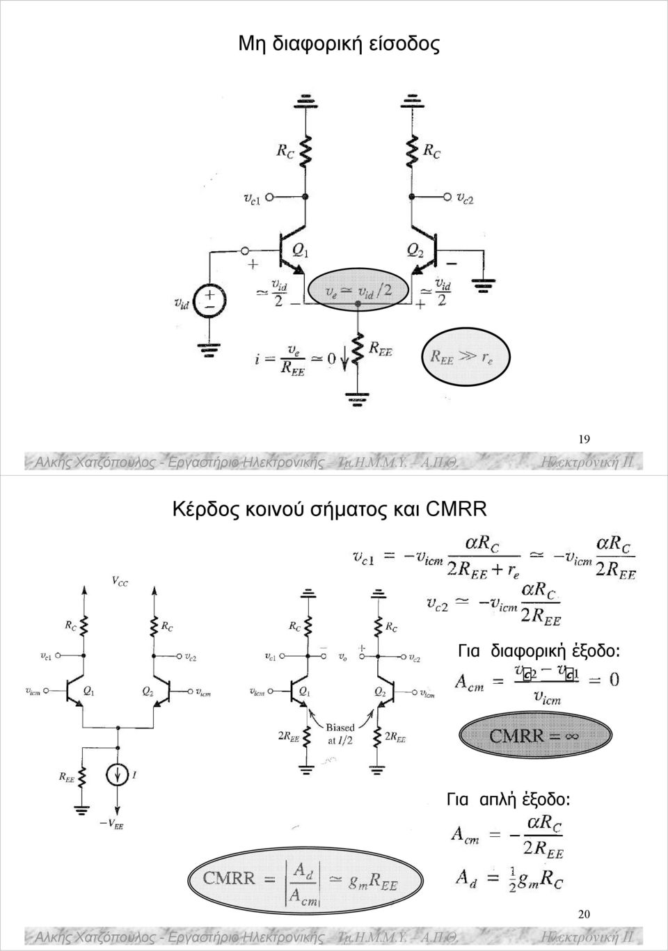 και CMRR Για διαφορική