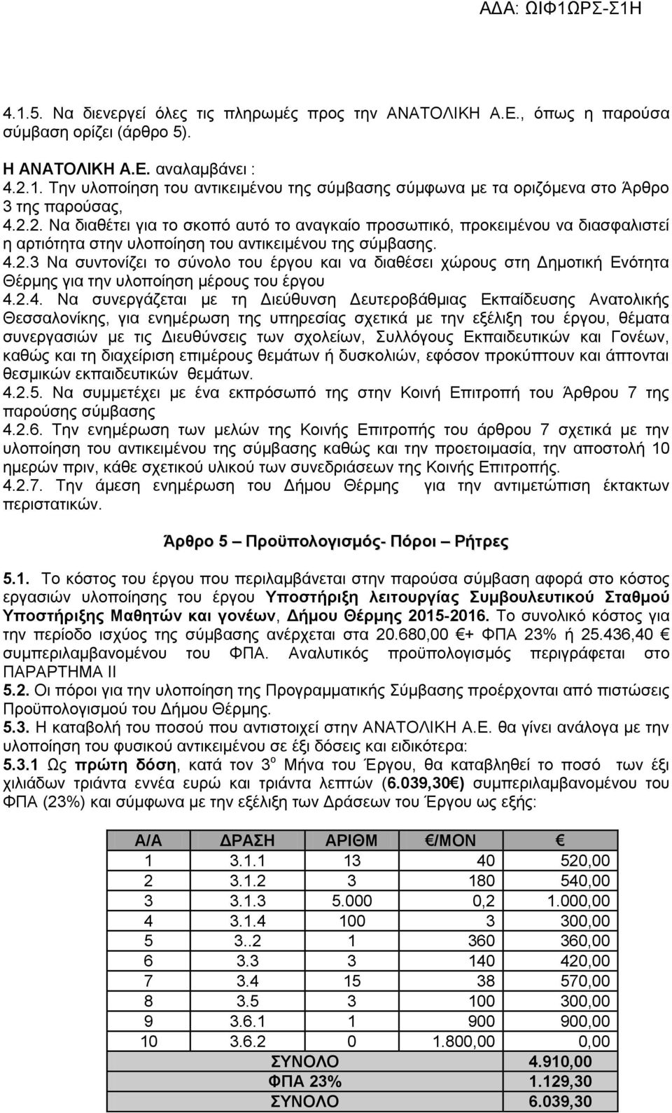 2.4. Να συνεργάζεται με τη Διεύθυνση Δευτεροβάθμιας Εκπαίδευσης Ανατολικής Θεσσαλονίκης, για ενημέρωση της υπηρεσίας σχετικά με την εξέλιξη του έργου, θέματα συνεργασιών με τις Διευθύνσεις των