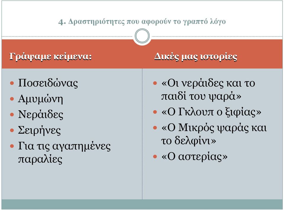 τις αγαπημένες παραλίες «Οι νεράιδες και το παιδί του ψαρά»