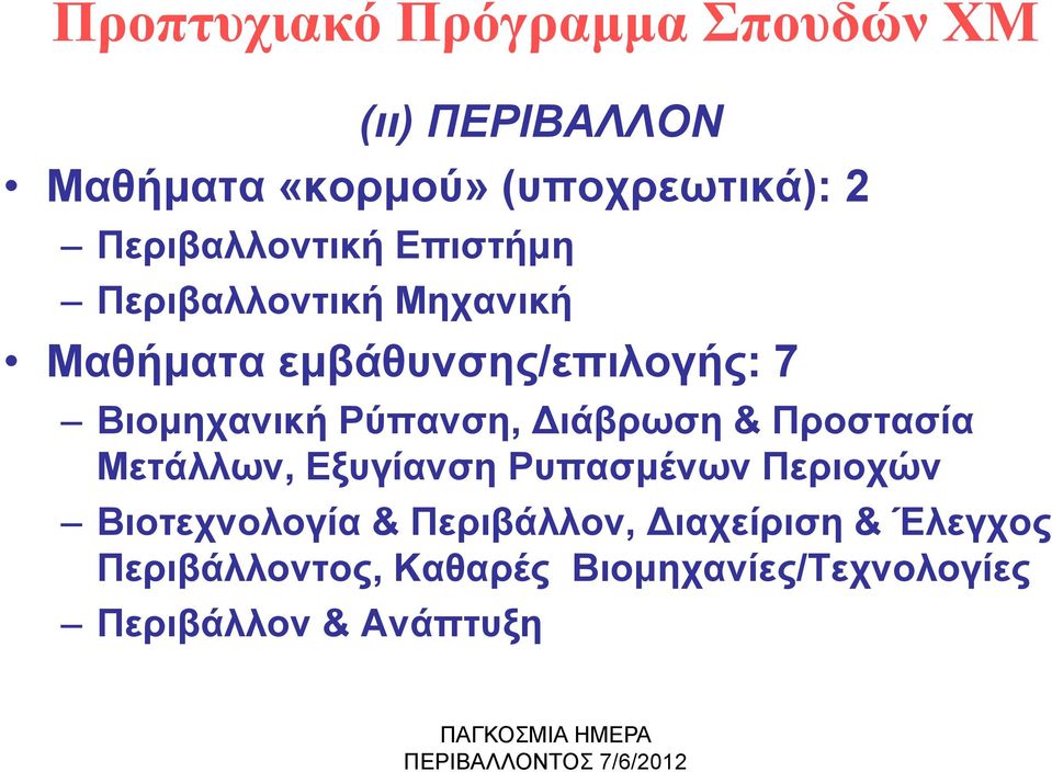 Βιομηχανική Ρύπανση, Διάβρωση & Προστασία Μετάλλων, Εξυγίανση Ρυπασμένων Περιοχών