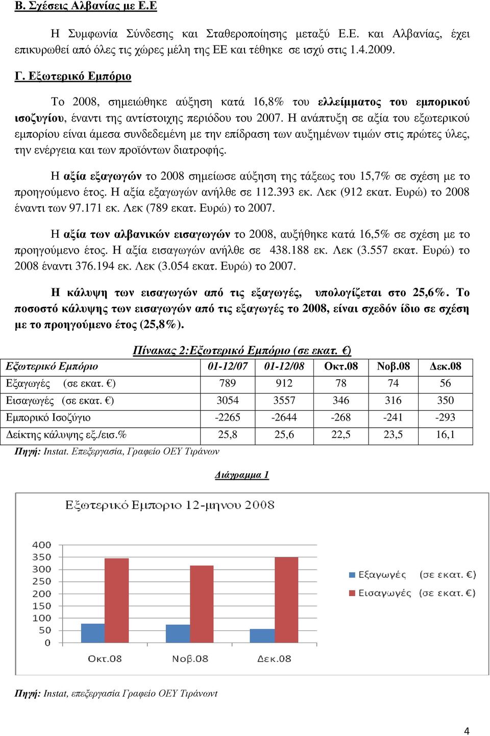 Η ανάπτυξη σε αξία του εξωτερικού εµπορίου είναι άµεσα συνδεδεµένη µε την επίδραση των αυξηµένων τιµών στις πρώτες ύλες, την ενέργεια και των προϊόντων διατροφής.