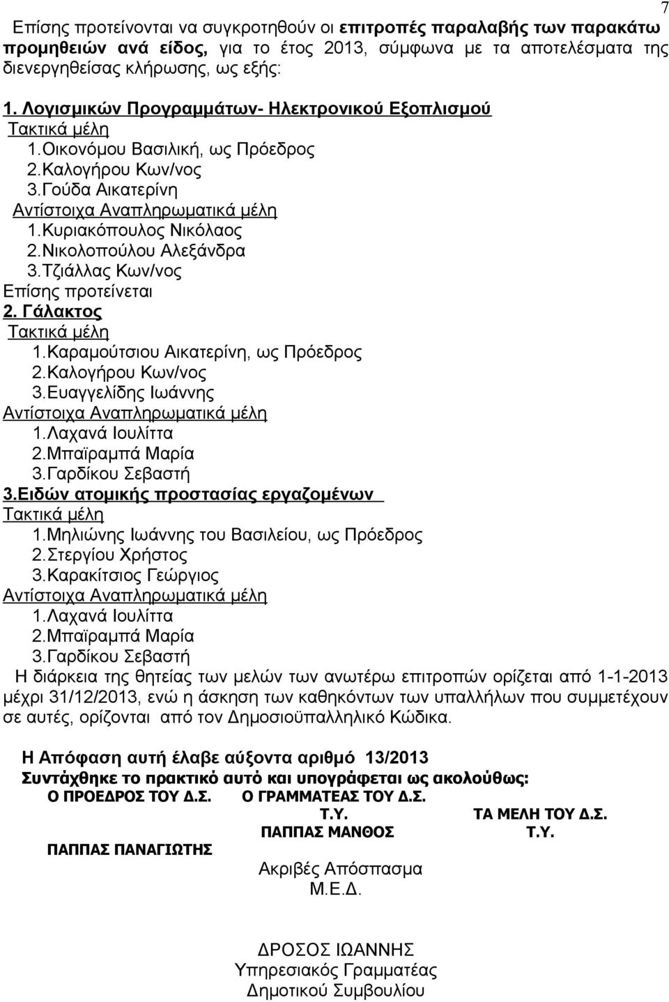 Μηλιώνης Ιωάννης του Βασιλείου, ως Πρόεδρος 2.