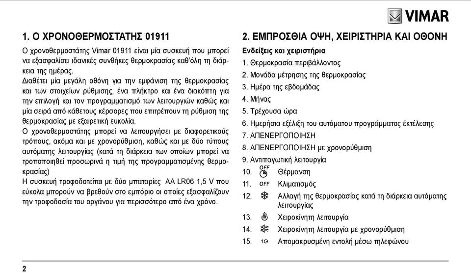 κάθετους κέρσορες που επιτρέπουν τη ρύθμιση της θερμοκρασίας με εξαιρετική ευκολία.