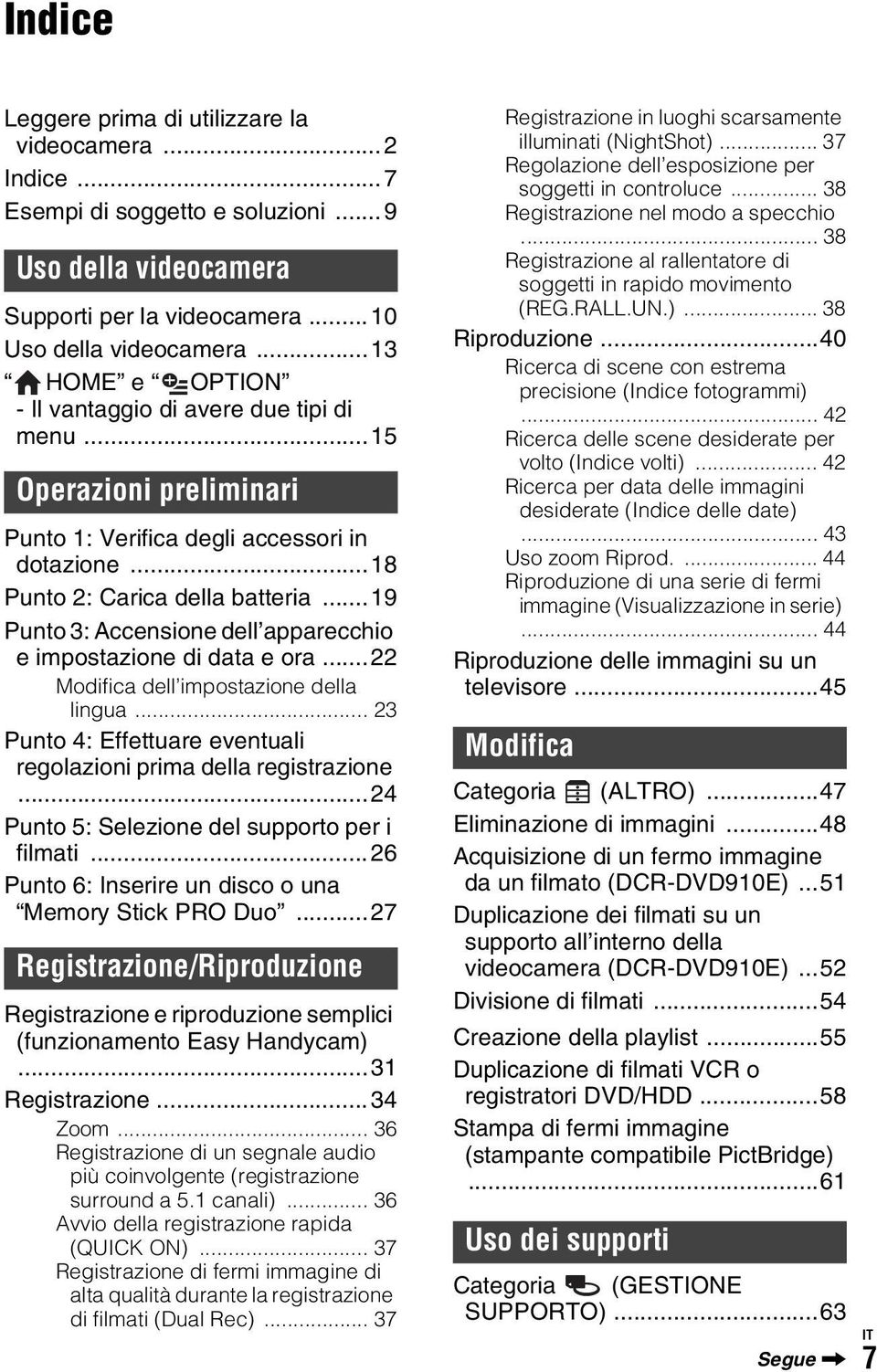 ..19 Punto 3: Accensione dell apparecchio e impostazione di data e ora...22 Modifica dell impostazione della lingua... 23 Punto 4: Effettuare eventuali regolazioni prima della registrazione.