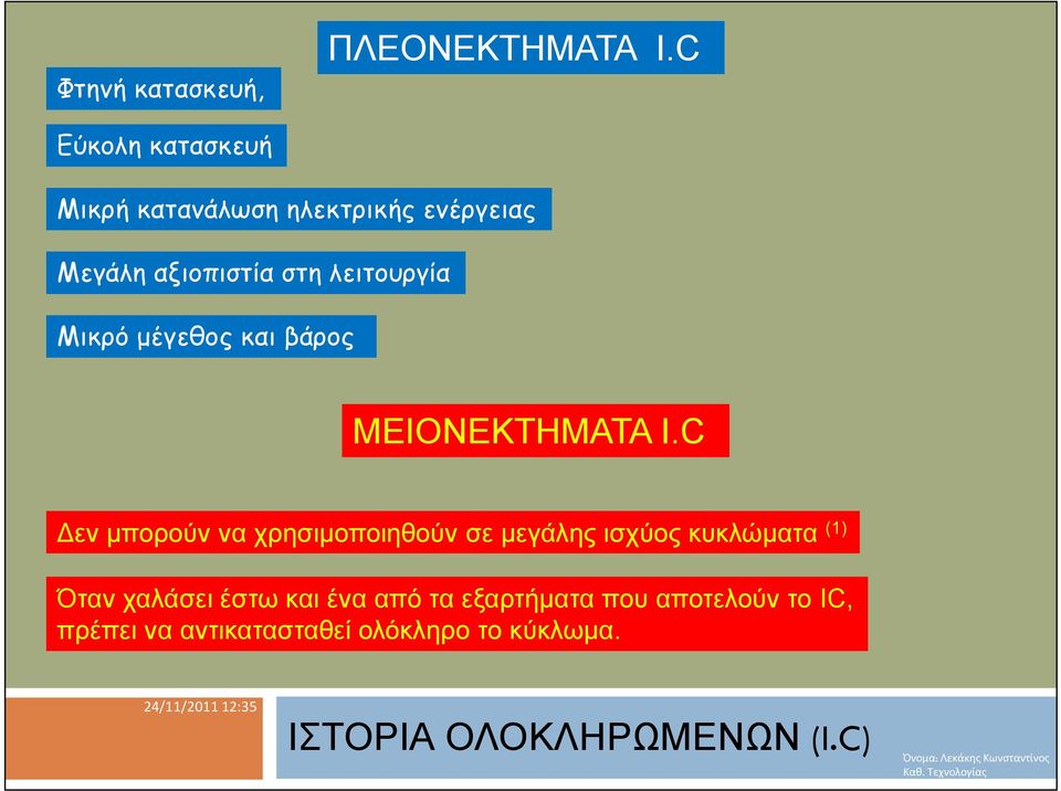 μέγεθος και βάρος ΜΕΙΟΝΕΚΤΗΜΑΤΑ I.