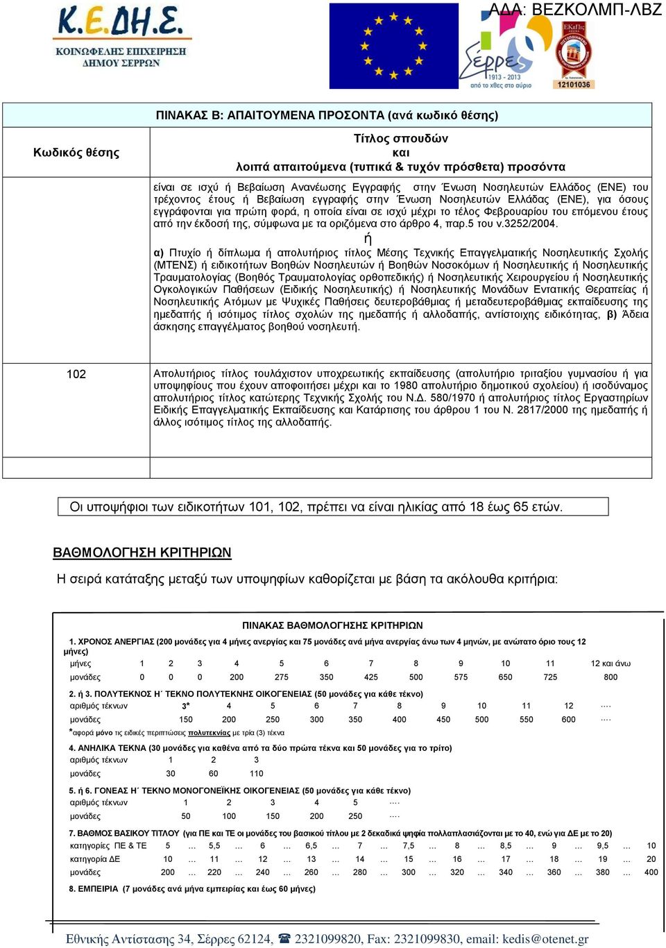 επόκελνπ έηνπο από ηελ έθδνζή ηεο, ζύκθσλα κε ηα νξηδόκελα ζην άξζξν 4, παξ.5 ηνπ λ.3252/2004.