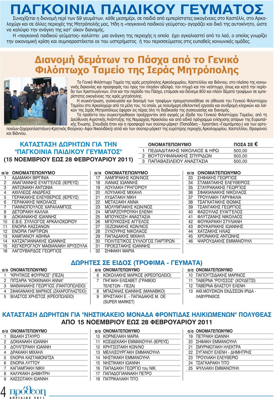 Η «παγκοινιά παιδικού γεύματος» καλύπτει μια ανάγκη της περιοχής η οποία έχει αγκαλιαστεί από το λαό, ο οποίος γνωρίζει την οικονομική κρίση και συμπαραστέκεται εκ του υστερήματος ή του περισσεύματος