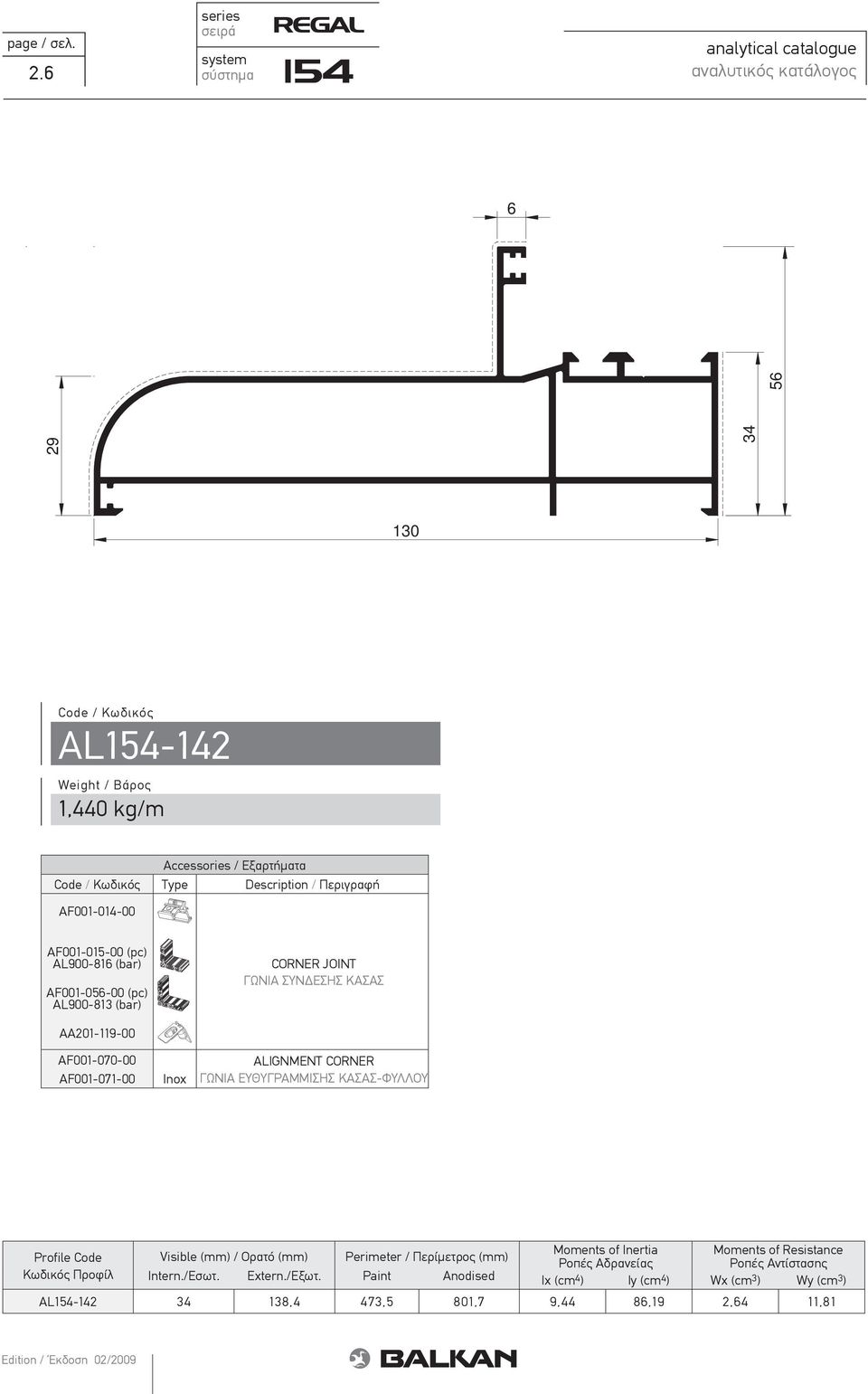 AF001-056-00 (pc) AL900-813 (bar) CORNER JOINT ΓΩΝΙΑ ΣΥΝ ΕΣΗΣ ΚΑΣΑΣ AΑ201-119-00 AF001-070-00 AF001-071-00 Inox ALIGNMENT CORNER ΓΩΝΙΑ ΕΥΘΥΓΡΑΜΜΙΣΗΣ